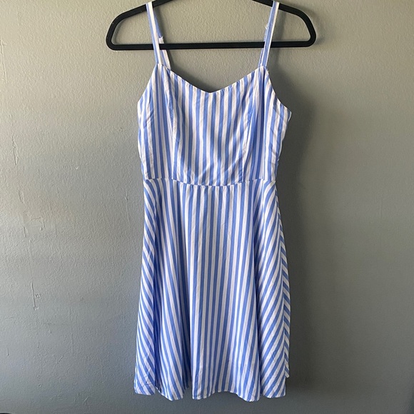 Old Navy Dresses & Skirts - Old Navy Blue and White Striped Spaghetti Strap Mini Dress